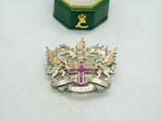 Sterling Silver, Ruby, Spinel & Enamel City of London Brooch Vintage 1995 London
