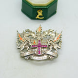 Sterling Silver, Ruby, Spinel & Enamel City of London Brooch Vintage 1995 London