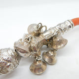 George III Sterling Silver & Coral Baby Rattle & Teether Antique c1780 London Robert Nash