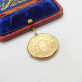 9ct Yellow Gold Back & Front Floral Pattern Double Locket Pendant Antique c1920