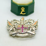 Sterling Silver, Ruby, Spinel & Enamel City of London Brooch Vintage 1995 London