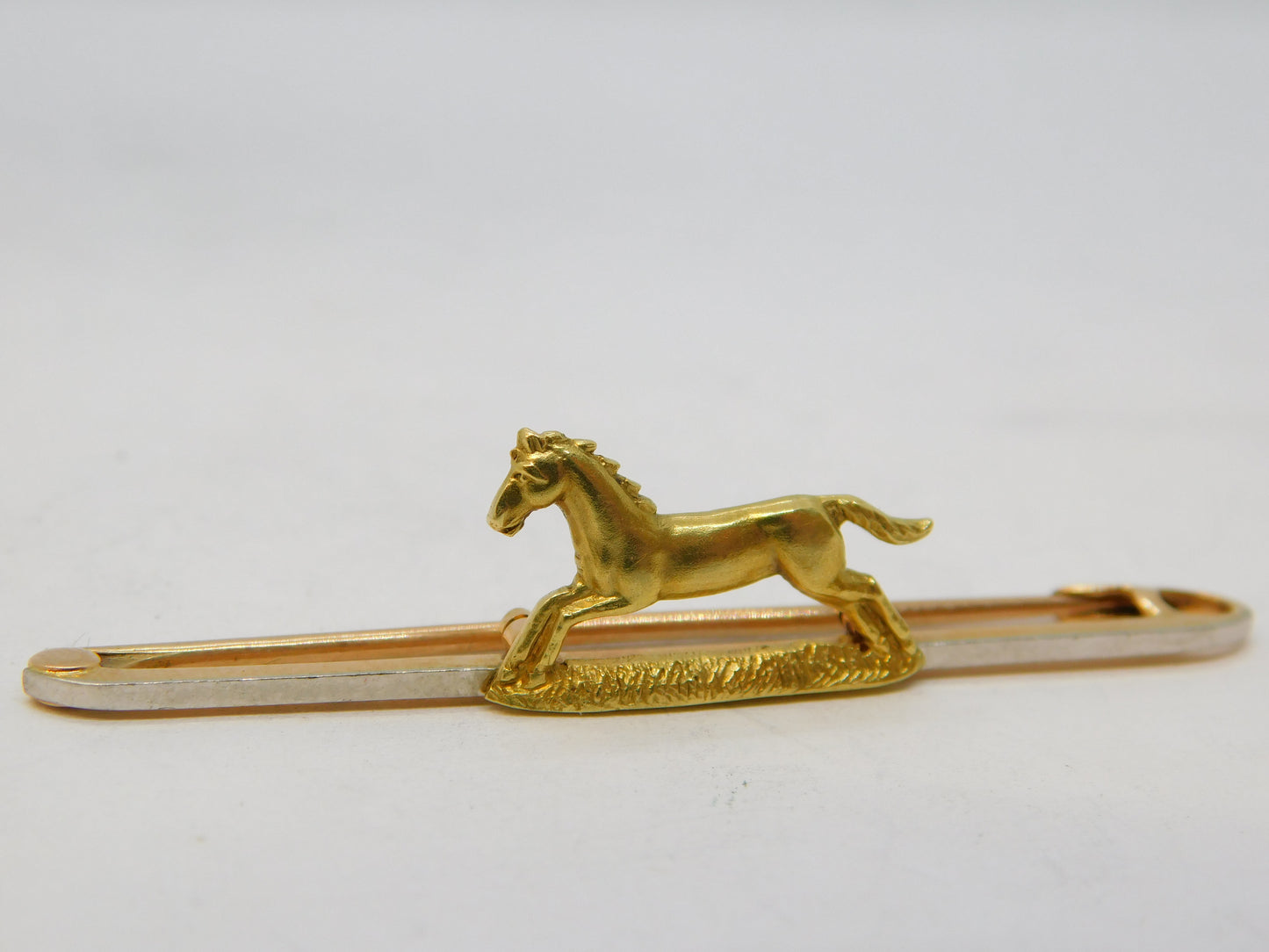 Edwardian 15ct Yellow Gold Horse Hunting or Racing Stock Pin Antique c1910