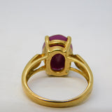 9ct Yellow Gold, Ruby & Diamond Dress Ring Vintage 2005 Birmingham