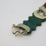 Scottish Victorian Sterling Silver, Carnelian, Moss Agate Panel Bracelet Antique c1860