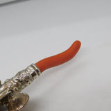 George III Sterling Silver & Coral Baby Rattle & Teether Antique c1780 London Robert Nash