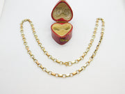 Tri-Colour 9ct Gold Cable Link Chain Necklace 18" Length Vintage 1984 London