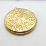 9ct Yellow Gold Back & Front Floral Pattern Double Locket Pendant Antique c1920