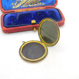9ct Yellow Gold Back & Front Floral Pattern Double Locket Pendant Antique c1920