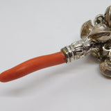 George III Sterling Silver & Coral Baby Rattle & Teether Antique c1780 London Robert Nash