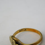 Edwardian 9ct Gold & Diamond Crossover Dress Ring Antique c1910