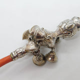 George III Sterling Silver & Coral Baby Rattle & Teether Antique c1780 London Robert Nash