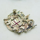 Sterling Silver, Ruby, Spinel & Enamel City of London Brooch Vintage 1995 London