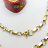 Tri-Colour 9ct Gold Cable Link Chain Necklace 18" Length Vintage 1984 London