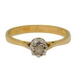 9ct Yellow Gold & 0.1ct Diamond Solitaire Ring Vintage c1970 Sheffield