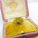 9ct Yellow Gold & 0.2ct Diamond Set Crossover Band Ring 2005 Birmingham