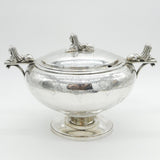 Victorian Large Silver Plated Egyptian Revival Soup Tureen Antique c1880