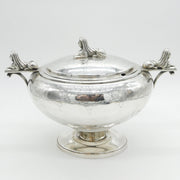 Victorian Large Silver Plated Egyptian Revival Soup Tureen Antique c1880