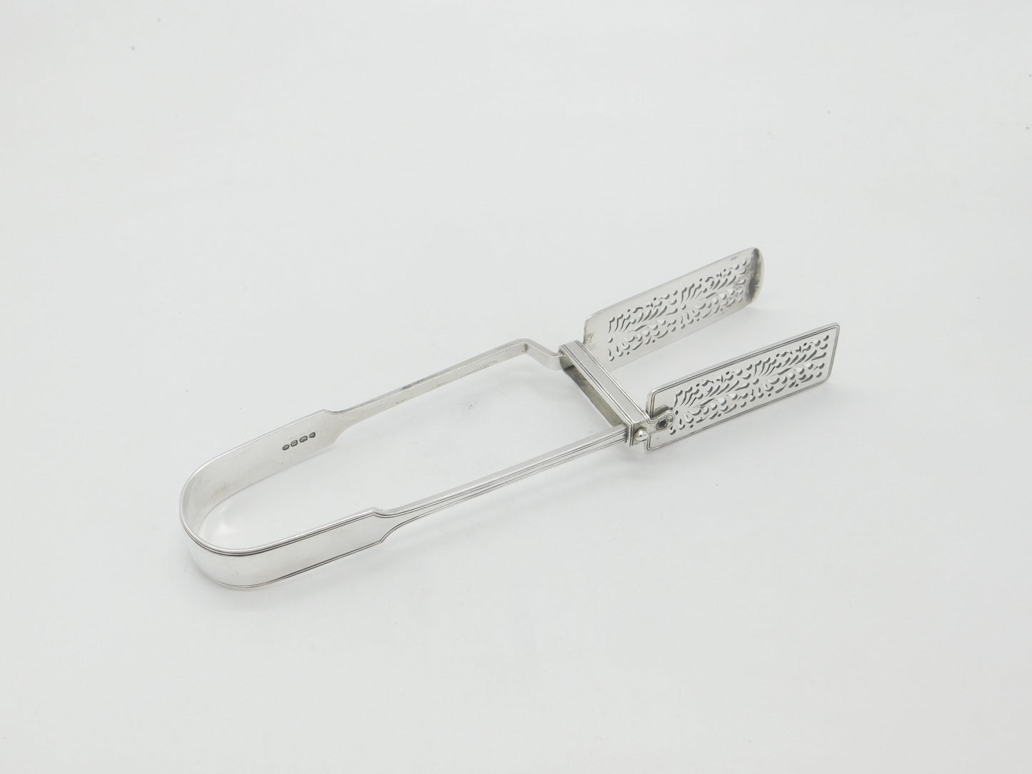 Georgian Sterling Silver Asparagus Tongs 1835 London J & A Savory Antique