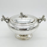 Victorian Large Silver Plated Egyptian Revival Soup Tureen Antique c1880