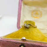 9ct Yellow Gold & 0.2ct Diamond Set Crossover Band Ring 2005 Birmingham