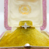 18ct Yellow Gold Marquise & Baguette Cut Diamond Dress Ring London 2000