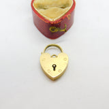 9ct Yellow Gold Heart Lock Charm Bracelet Clasp Vintage 1968 London