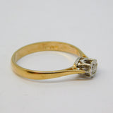 9ct Yellow Gold & 0.1ct Diamond Solitaire Ring Vintage c1970 Sheffield