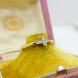 18ct Yellow Gold Marquise & Baguette Cut Diamond Dress Ring London 2000