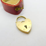9ct Yellow Gold Heart Lock Charm Bracelet Clasp Vintage 1968 London