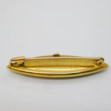 15ct Yellow Gold, Black Enamel, Woven Hair Mourning Brooch Antique 1917 Deco