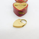 9ct Yellow Gold Heart Lock Charm Bracelet Clasp Vintage 1968 London
