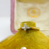 18ct Yellow Gold Marquise & Baguette Cut Diamond Dress Ring London 2000