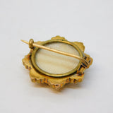 Victorian 9ct Gold, Diamond, Ruby Floral Locket Brooch Pin Antique c1880