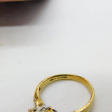 9ct Yellow Gold & 0.2ct Diamond Crossover Band Ring Vintage Birmingham c1970