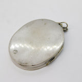 Large Victorian Silver Plated 'Regard' Paste Set Sweetheart Locket Antique c1880