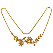 Edwardian 18ct Yellow Gold & Seed Pearl Floral Lavalier Necklace Antique c1910