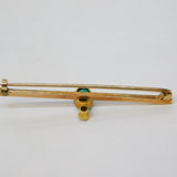 Edwardian 9ct Gold, Cabochon Turquoise, 0.1ct Diamond Brooch Antique c1910