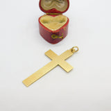 9ct Yellow Gold Cross Pendant English Chester Assay Art Deco 1939 Antique