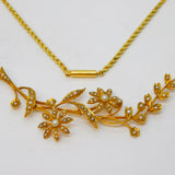 Edwardian 18ct Yellow Gold & Seed Pearl Floral Lavalier Necklace Antique c1910