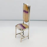 Sterling Silver & Derbyshire Blue John Dining Chair Ornament 1989 Sheffield