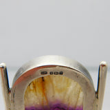 Sterling Silver & Derbyshire Blue John Dining Chair Ornament 1989 Sheffield