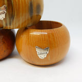 20th Century Australian Treen & Sterling Silver Tasmania Napkin Rings Set c1930