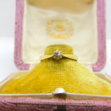 18ct Yellow Gold & 0.1ct Diamond Set Solitaire Ring Vintage c1970