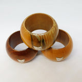 20th Century Australian Treen & Sterling Silver Tasmania Napkin Rings Set c1930