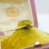 18ct Yellow Gold & 0.1ct Diamond Set Solitaire Ring Vintage c1970