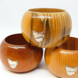 20th Century Australian Treen & Sterling Silver Tasmania Napkin Rings Set c1930
