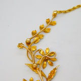 Edwardian 18ct Yellow Gold & Seed Pearl Floral Lavalier Necklace Antique c1910