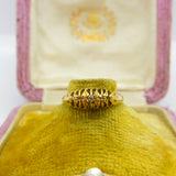Victorian 18ct Yellow Gold & Diamond Set Boat Ring Antique c1890 Birmingham