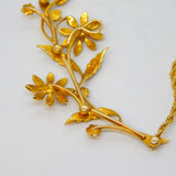 Edwardian 18ct Yellow Gold & Seed Pearl Floral Lavalier Necklace Antique c1910