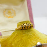 Victorian 18ct Yellow Gold & Diamond Set Boat Ring Antique c1890 Birmingham